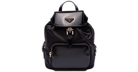 prada nylon gold hardware|Prada brushed leather backpack.